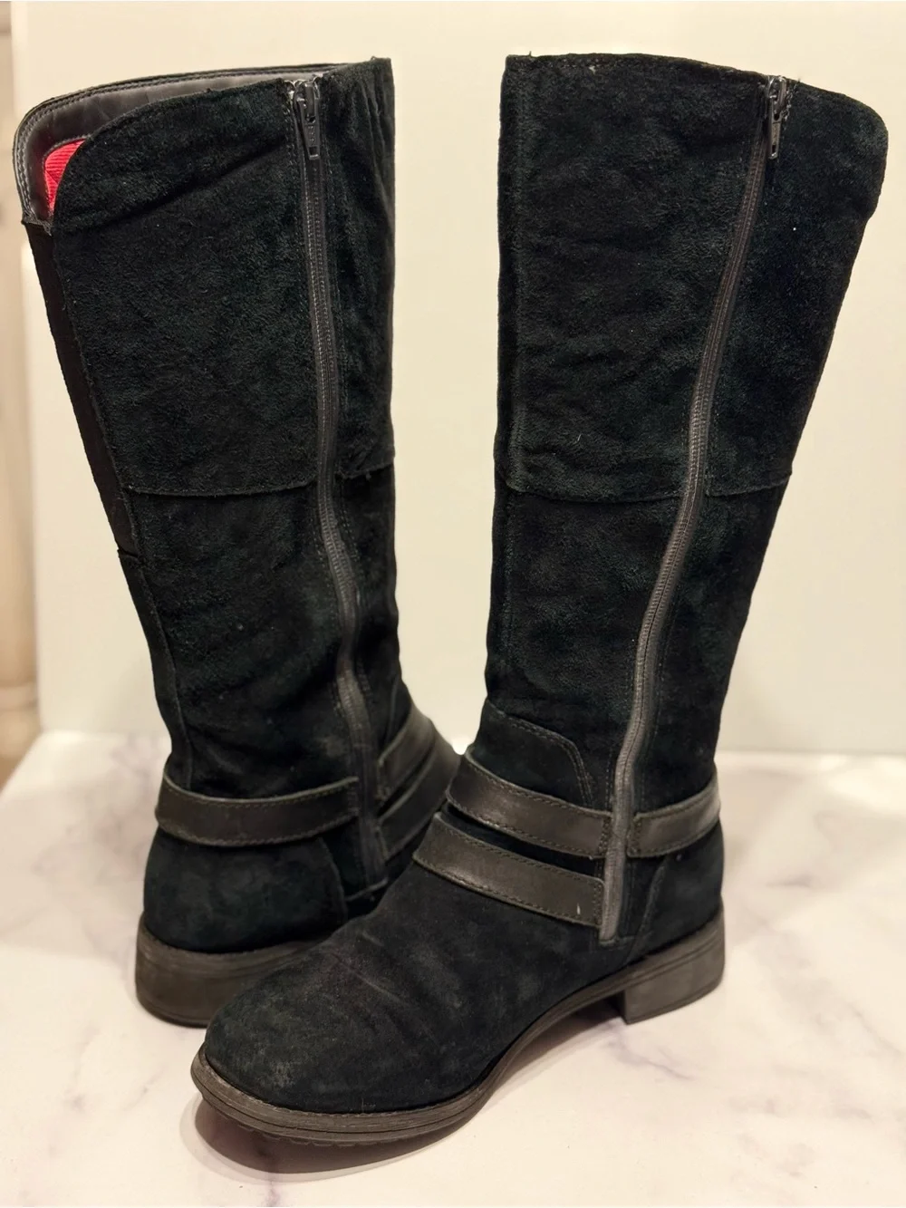 The North Face Bridgeton Black Suede Waterproof Riding Boots, EUC w/ box, size 9